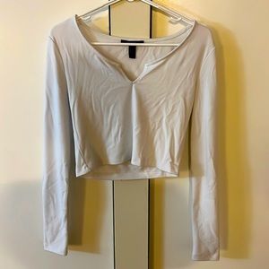 Forever 21 long sleeve white crop